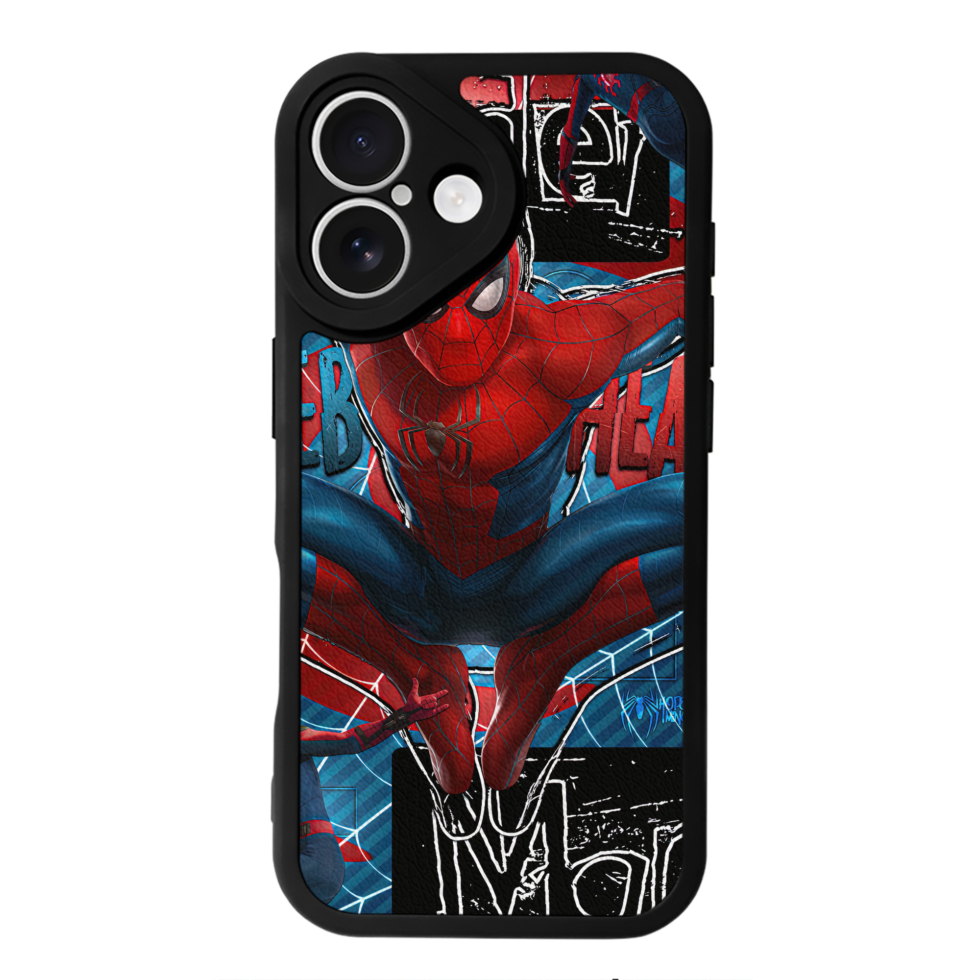 Spider Man スパイダーマン 【iPhone 16シリーズ対応】シリコンスマホケース（レザー調） 材質：シリコン